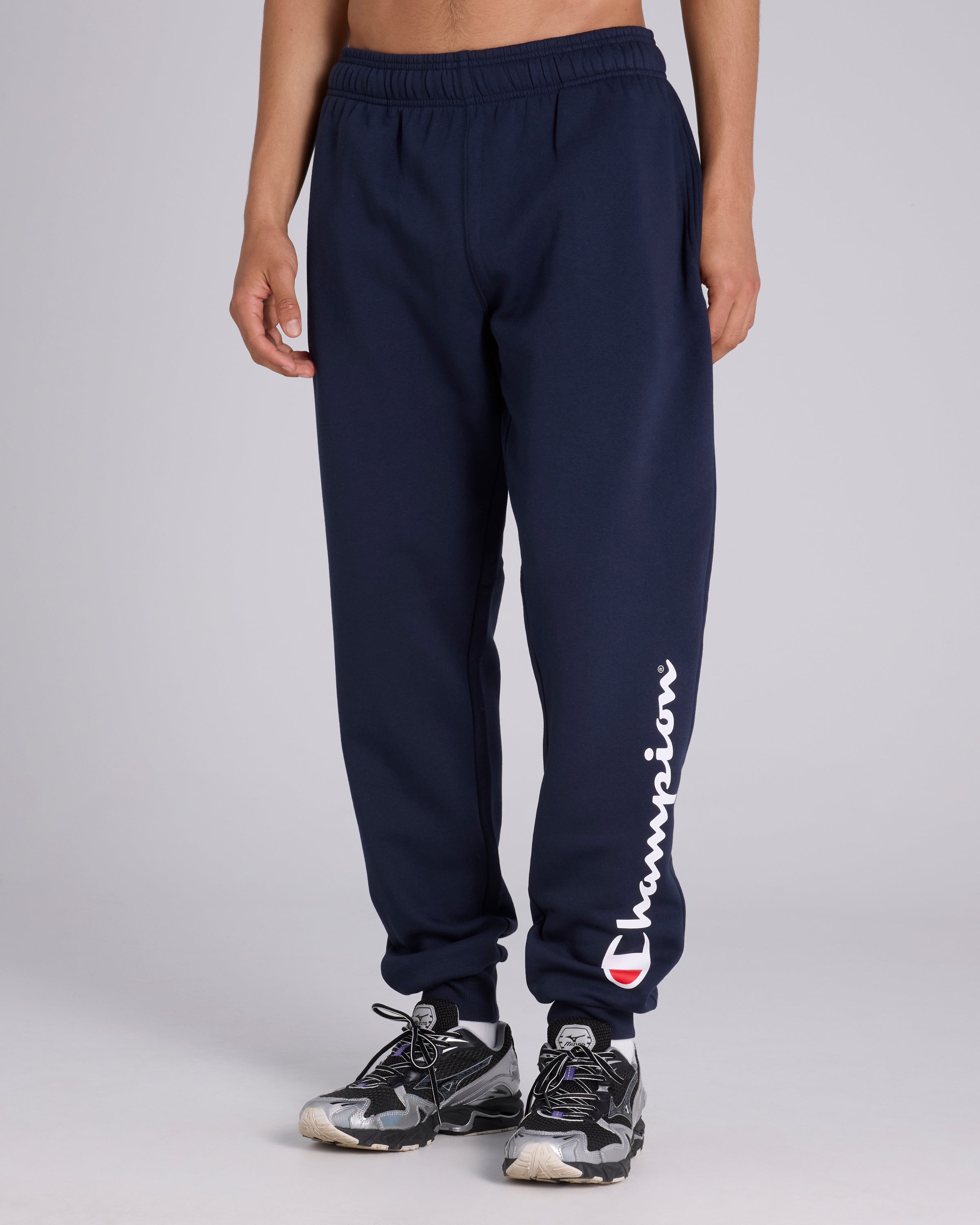Champion Mens Leg Script Track Pant - Navy - XL