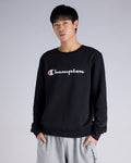 Champion Mens Script Crew Sweater - Black - M
