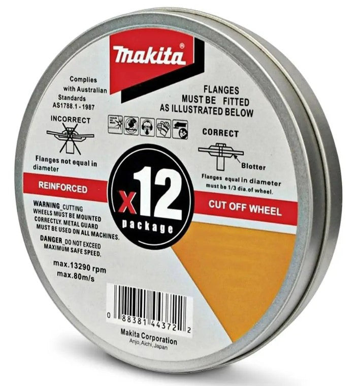 MAKITA INOX CUT DISC 12PC TIN 125 X1.2 X22.23mm -