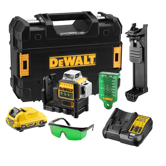 DeWALT Cross Line Laser Green Beam 3x360 Kit
