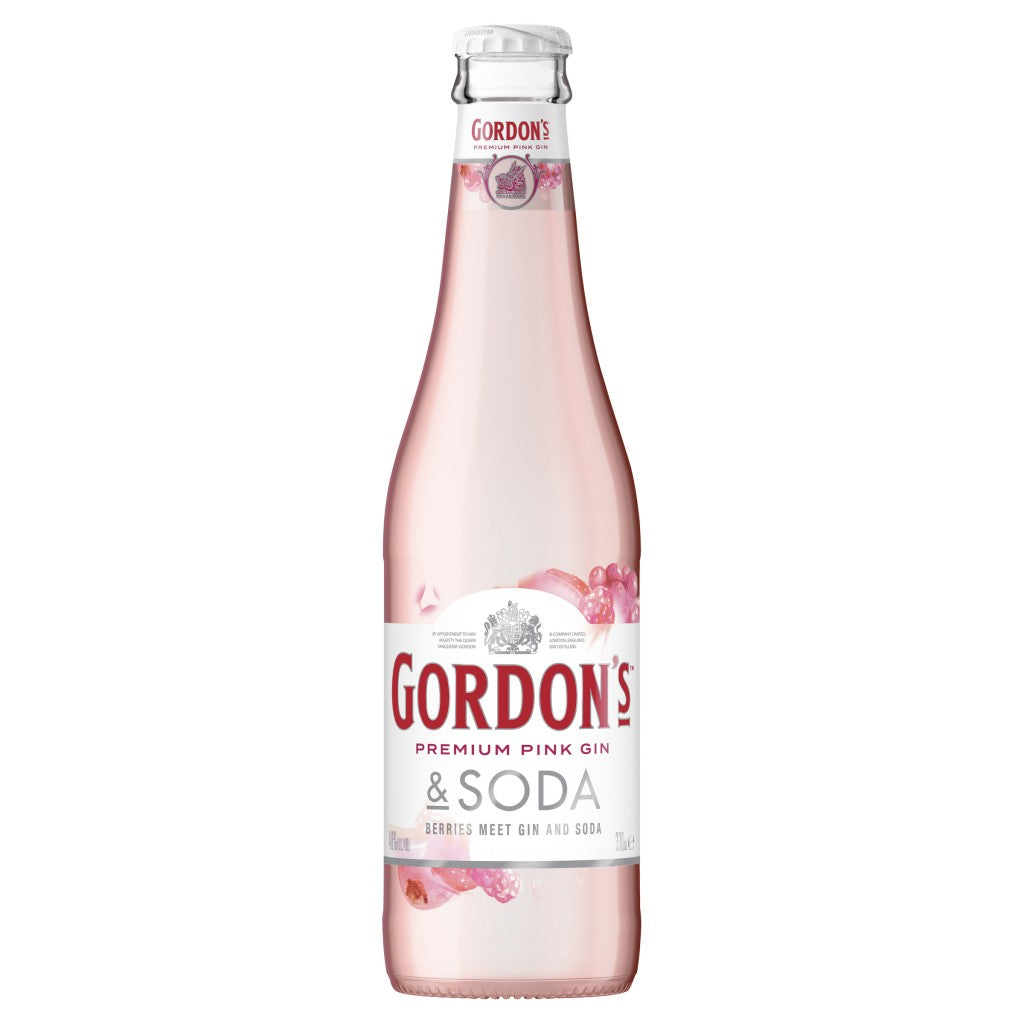 Gordons Premium Pink Gin and Soda Bottle 330 ml x 4 Pack