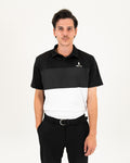 Clutch & Co Mens Honour Tech Golf Polo - XL - Black/Charcoal/White