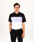 Clutch & Co Mens Honour Tech Golf Polo - L - Black/Lavender/White