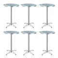 Gardeon Set of 6 Outdoor Bar Table Aluminium Round 70/110CM