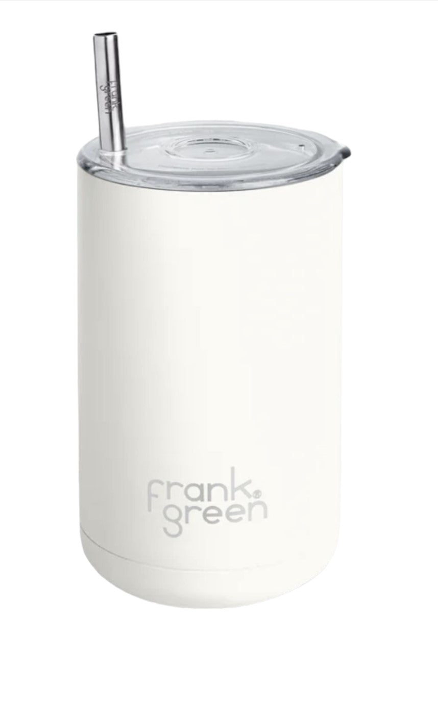 frank green Iced Coffee Cup with Straw - Cloud