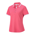 Footjoy Womens Stretch Pique Solid Shirt With Trim - XL - Pink