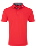 Footjoy Mens Stretch Pique Solid Polo With Gingham Trim - 2XL - Red