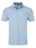Footjoy Mens Stretch Pique Solid Polo With Gingham Trim - Small - Sky Blue
