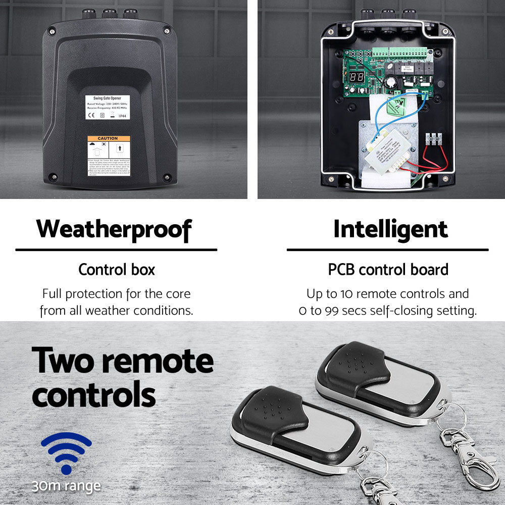 Automatic Electric Gate Opener Double Swing Remote Control Kit 800KG