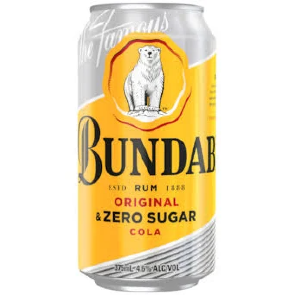 Bundaberg Bundy Underproof Bare and No Sugar Cola 375 ml x 24 Pack