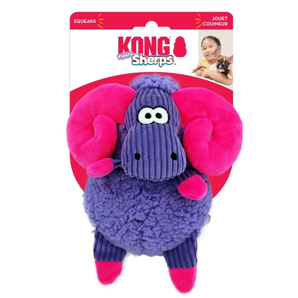 KONG Sherps Floofs Big Horn Plush Squeaker Dog Toy
