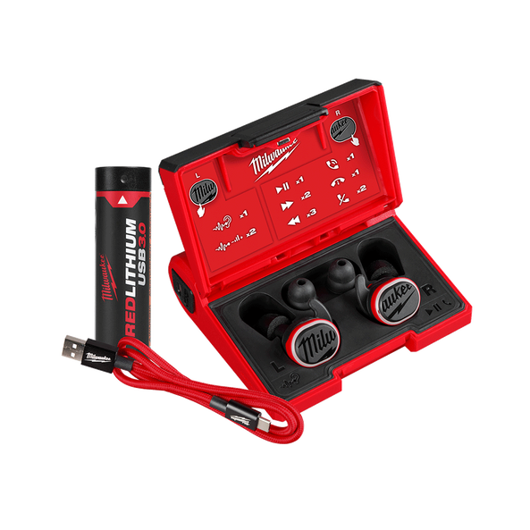 Milwaukee REDLITHIUM Bluetooth Headphones 3Ah Kit