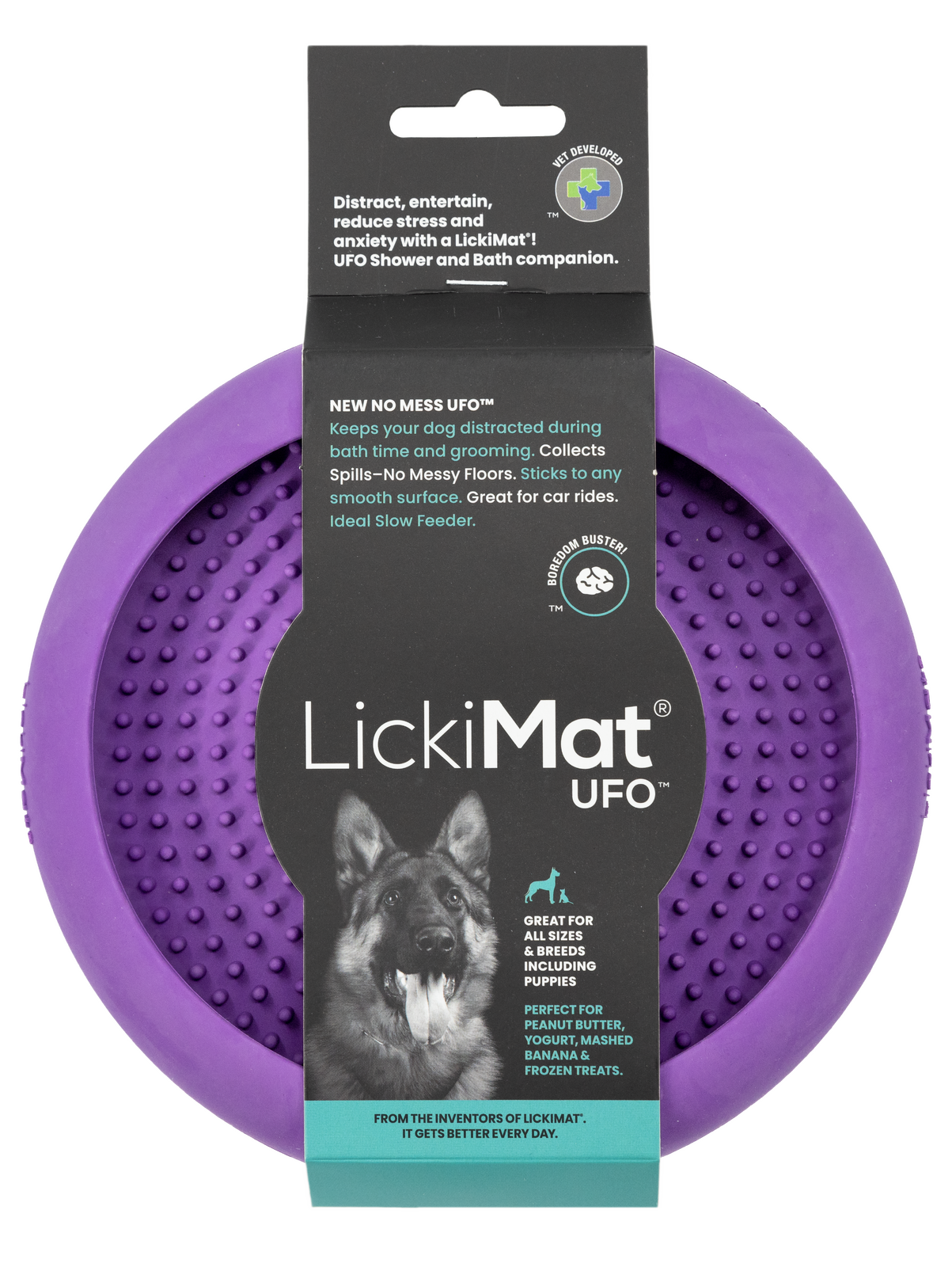 Lickimat UFO Slow Food Anti-Anxiety Licking Dog Bowl - Purple