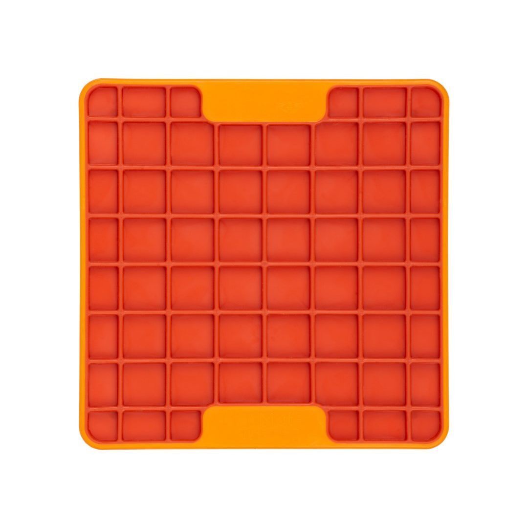 Lickimat Mini Tuff Playdate Slow Food Bowl Anti-Anxiety Mat for Dogs - Orange