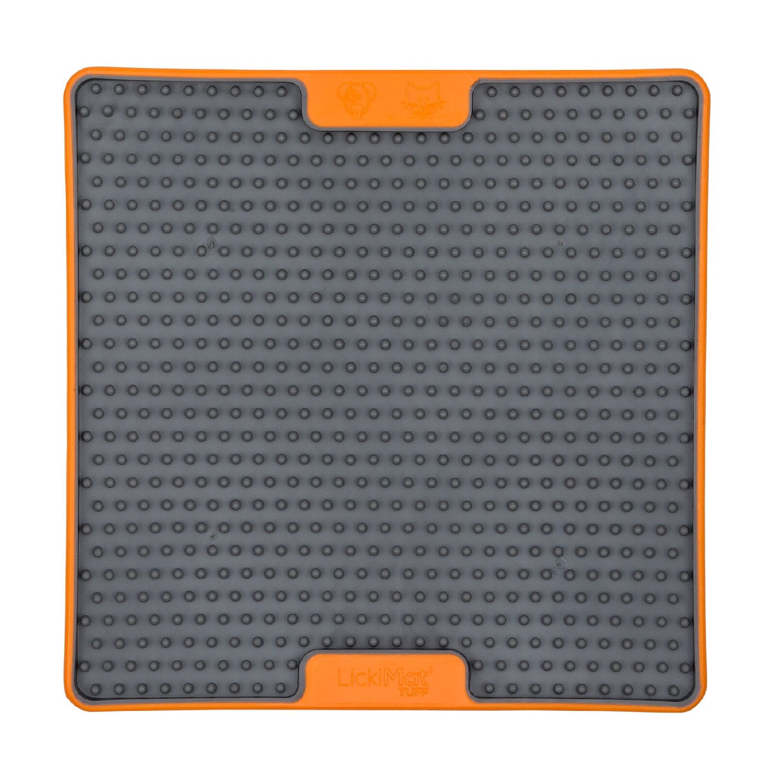 Lickimat Mini Tuff Soother Slow Food Bowl Anti-Anxiety Mat for Dogs [Colour: Orange]