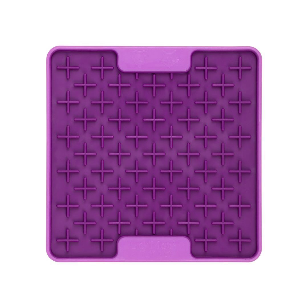 Lickimat Mini Tuff Buddy Slow Food Bowl Anti-Anxiety Mat for Dogs - Purple