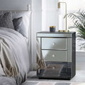 Artiss Bedside Table 3 Drawers Mirrored - PRESIA Grey