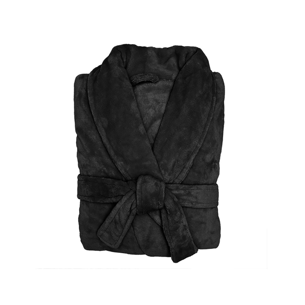 M/L Microplush Robe Black Black - Medium/Large