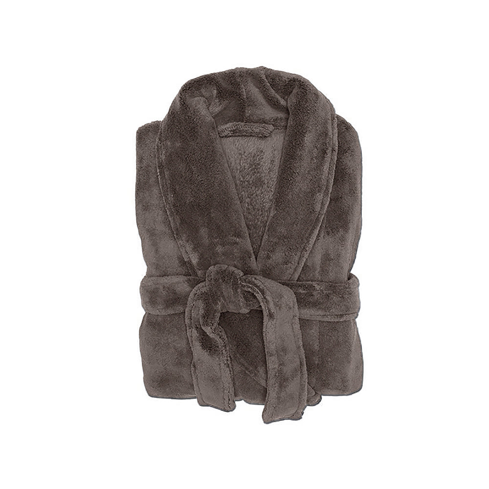 S/M Microplush Robe Bitter Chocolate