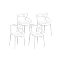 Gardeon 4PC Outdoor Dining Chairs PP Portable Stackable Chair Patio Furniture White