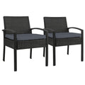 Gardeon 2PC Outdoor Dining Chairs Patio Furniture Rattan Lounge Chair Cushion Felix