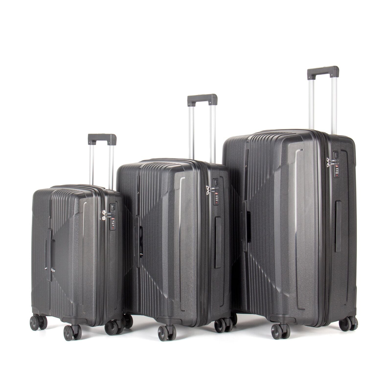 Paklite Charter Luggage 3 Piece Set - Black