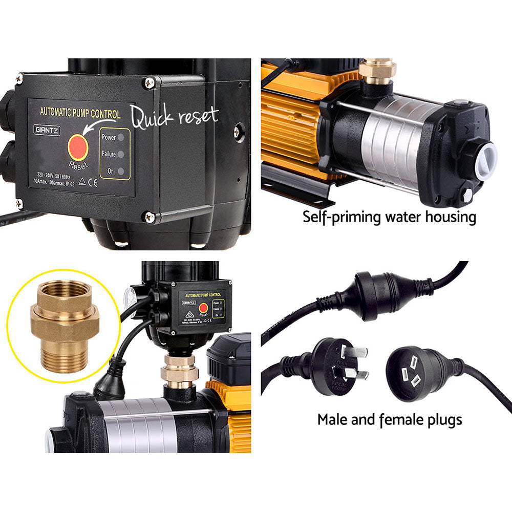 Giantz Garden Water Pump High Pressure 2500W 6-Stage Tank Irrigation Black