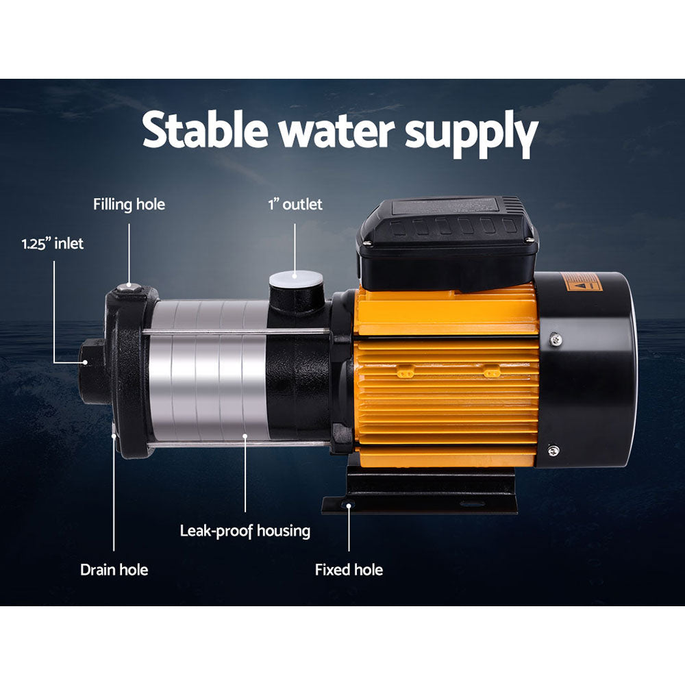 Giantz Garden Water Pump High Pressure 2500W 6-Stage Tank Irrigation Yellow