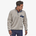 Patagonia Men's Lightweight Synchilla Snap-T Pullover - Oatmeal Heather w/Smolder Blue - L