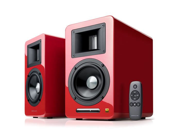 Airpulse A100 Wireless Active Bookshelf Speakers Red