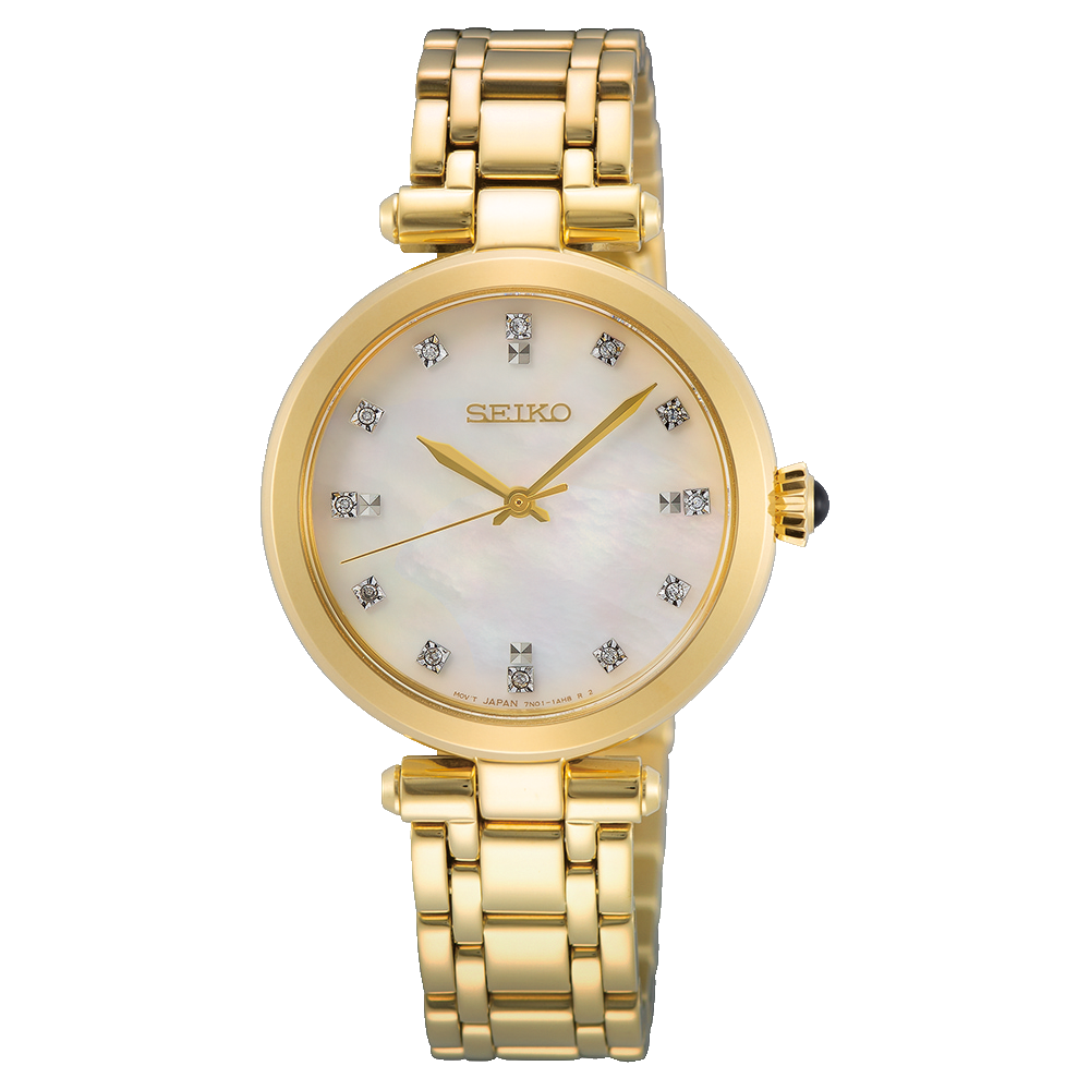 Seiko Conceptual Series Ladies Gold Diamond Dress Watch