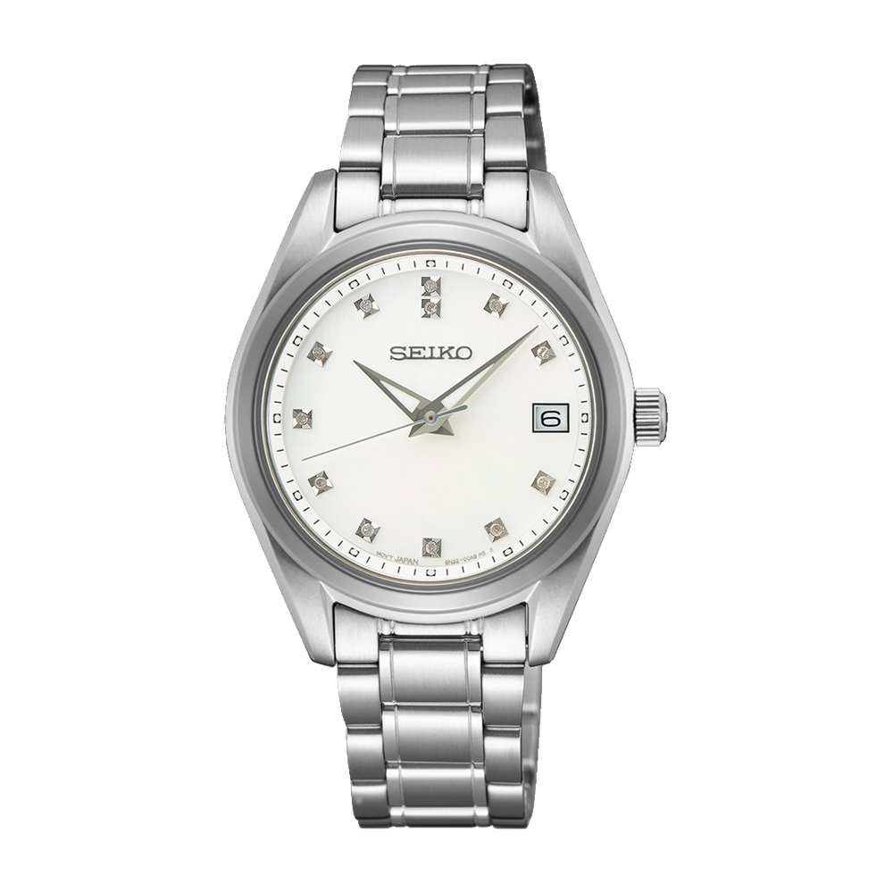 Seiko Essential Time Ladies Quartz Mother of Pearl Diamond Watch