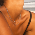 Double Beaded Choker - Silver Colour