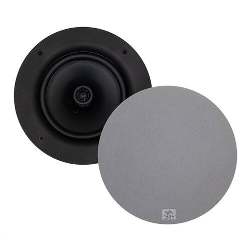 TAGA TCW-390R 8" 2-Way In-Ceiling Speakers PAIR - WHITE
