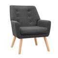 Artiss Armchair Linen Fabric Anne Charcoal