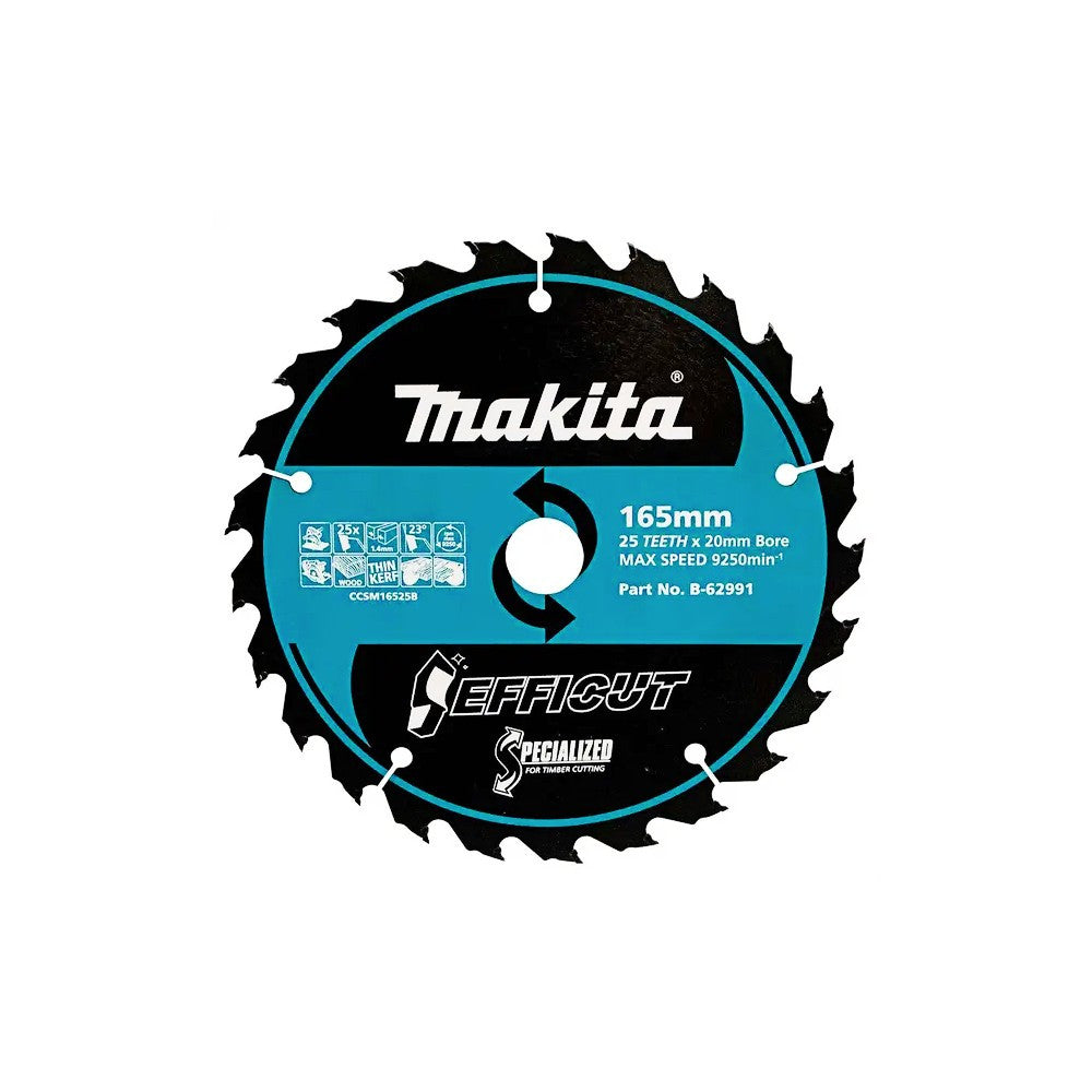 Makita Efficut Saw Blade Wood TCT 25T 165mm
