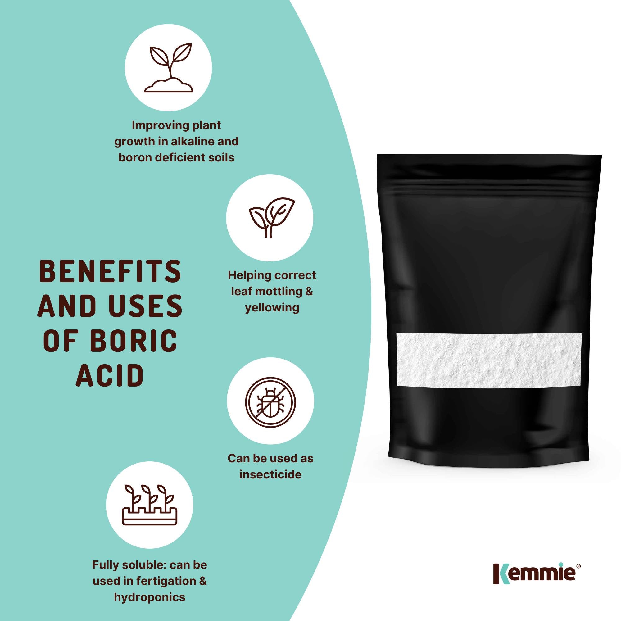 1Kg Boric Acid Powder High Purity Fully Soluble Granule Pest Ant Cockroaches