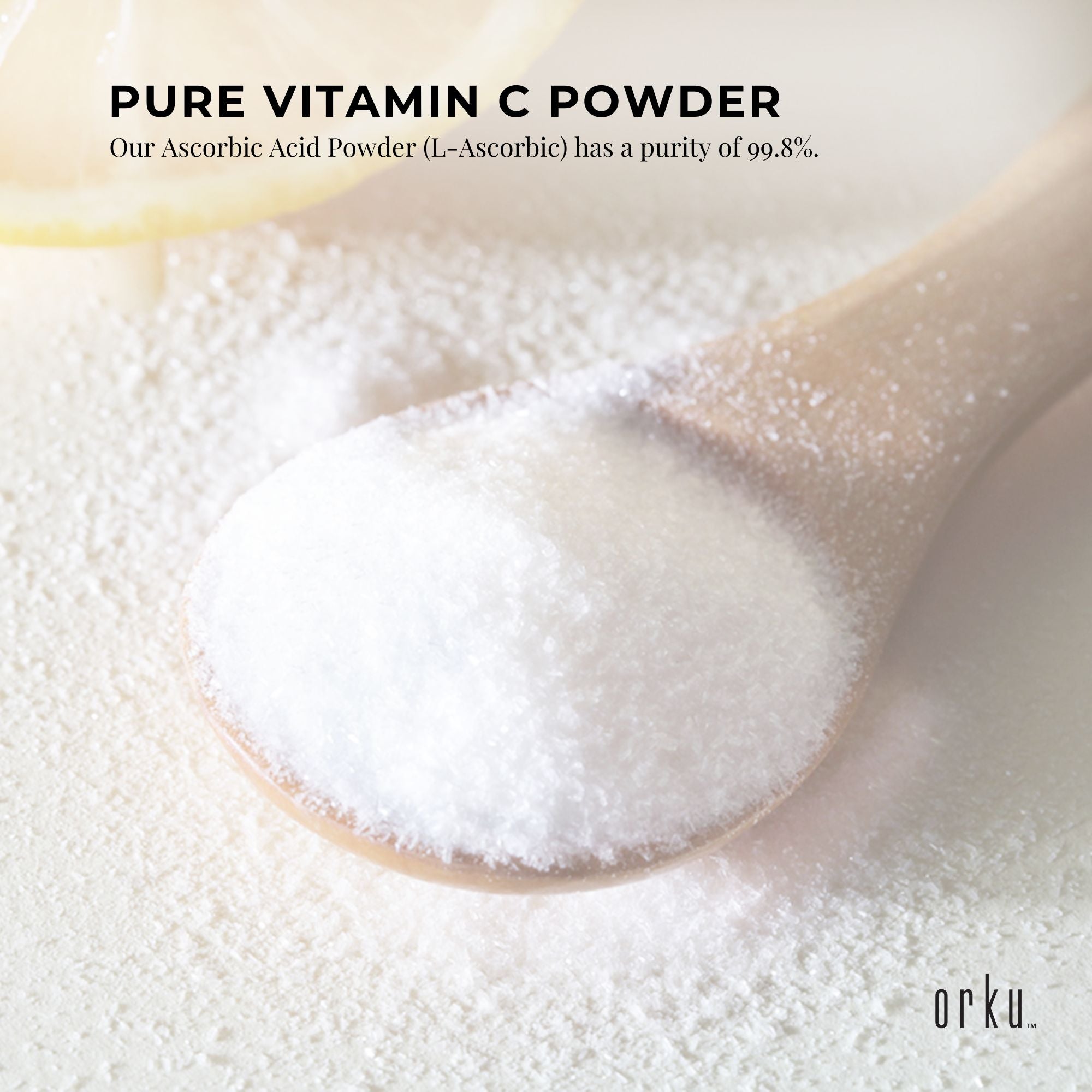 Orku Bulk 10Kg Vitamin C Powder Pure L-Ascorbic Acid - USP Grade Non-GMO