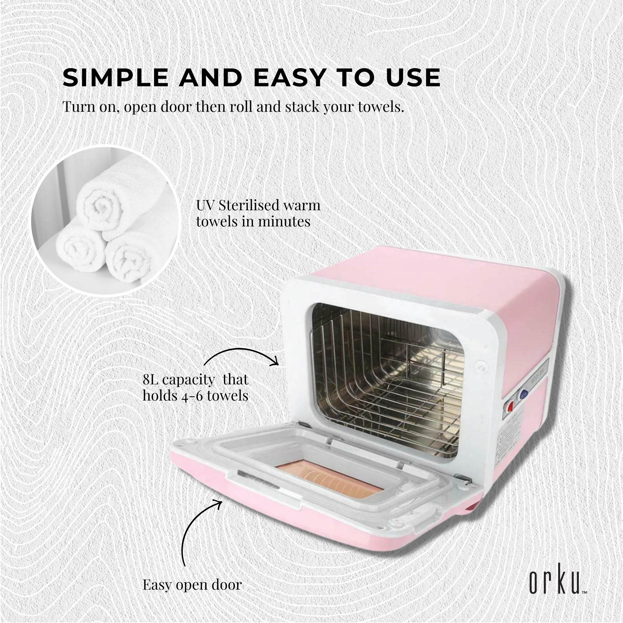 8L Pink Electric Towel Warmer UV Steriliser Cabinet Small Hot Heater Sanitiser