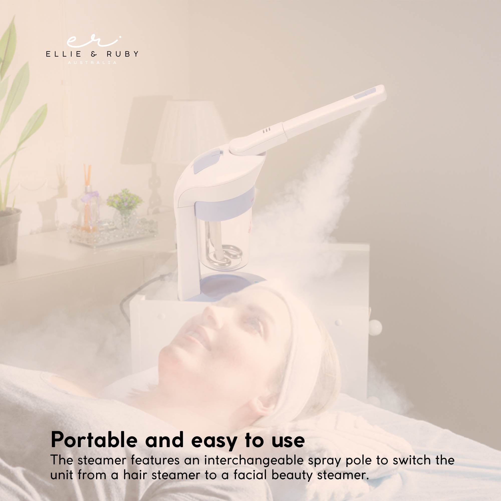 2 In 1 Facial and Hair Steamer Face Skin Portable Table Top Steam Ozone Machine