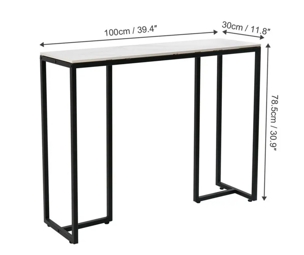 Interior Ave - Stone Marble Console - Marble & Black