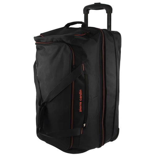 140L Pierre Cardin Trolley Bag Medium Soft Travel Luggage Wheeled Duffle - Black