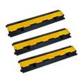 3pcs 2-Cable Rubber Electrical Wire Cover Heavy Duty Protector Dual Channel