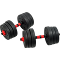 20kg Adjustable Rubber Dumbbell Set Barbell Home GYM Exercise Weights