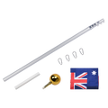 9.1m Flag Pole Kit Telescopic Heavy Duty 16 Gauge Aluminium with Flag