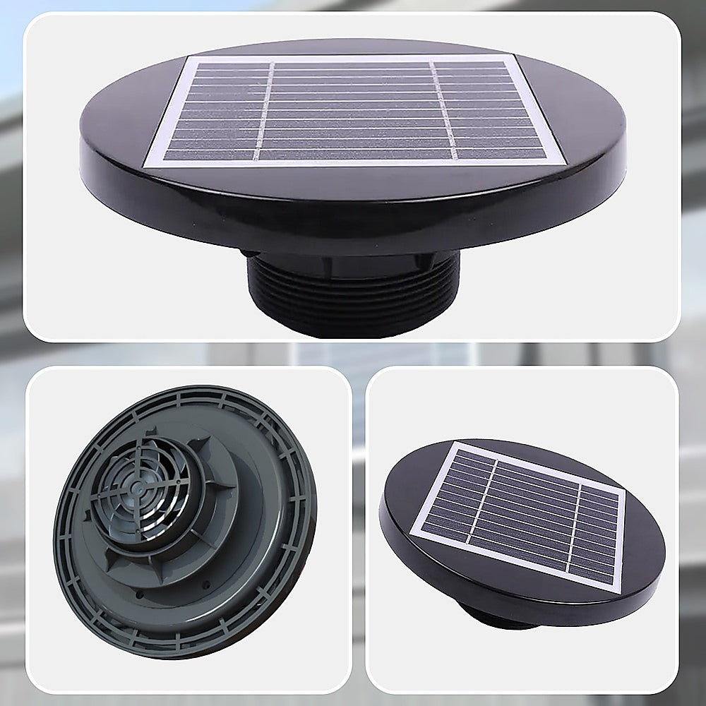 Solar Powered Roof Fan Ventilator Loft Vent for Boat RV Greenhouse Shed Caravan