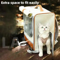 Beige Large Capacity Breathable Foldable Pet Trolley - Travel Cat Carrier with Wheels, Portable, Spacious, and Convenient for Two Cats