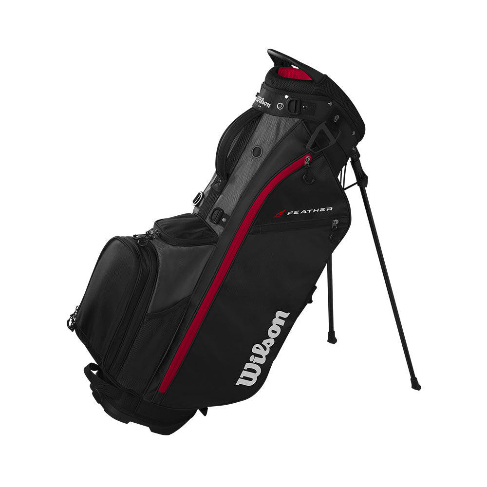 FEATHER STAND BAG - BLACK-RED