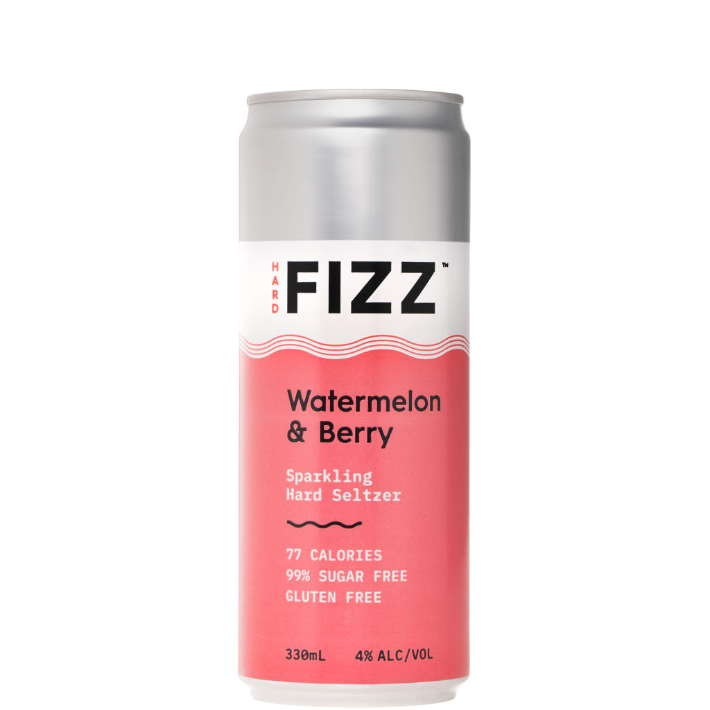 Hard Fizz Watermelon and Berry Sparkling Hard Seltzer Can 330 ml (Pack of 16)