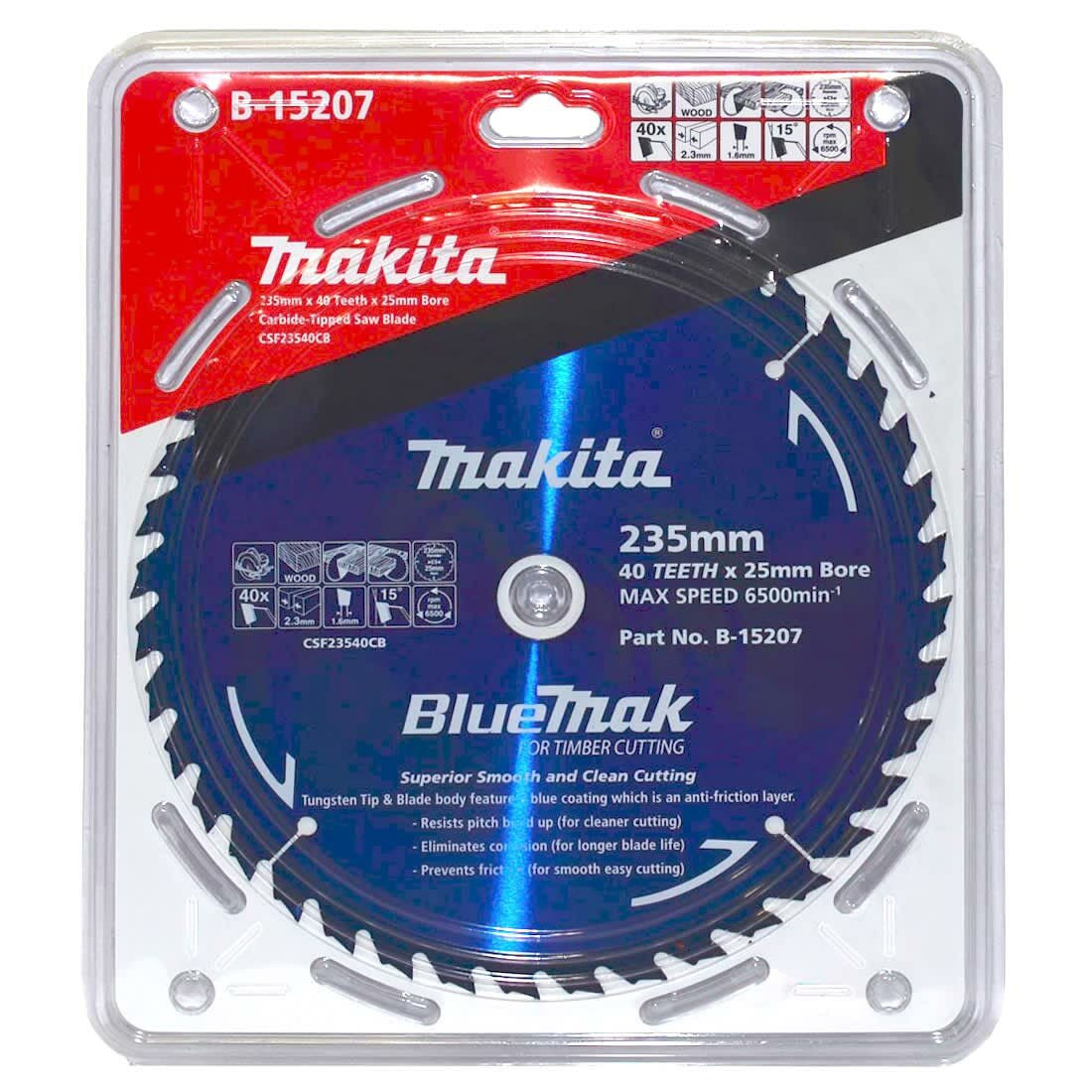 Makita BlueMak Saw Blade TCT Wood 40T 235mm